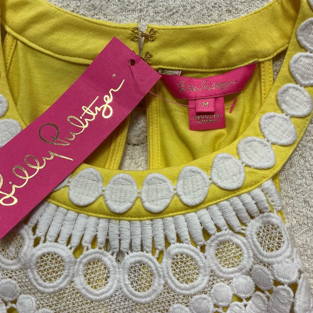 Lilly Pulitzer Yellow Dress with White Accents - Picture 2 of 2